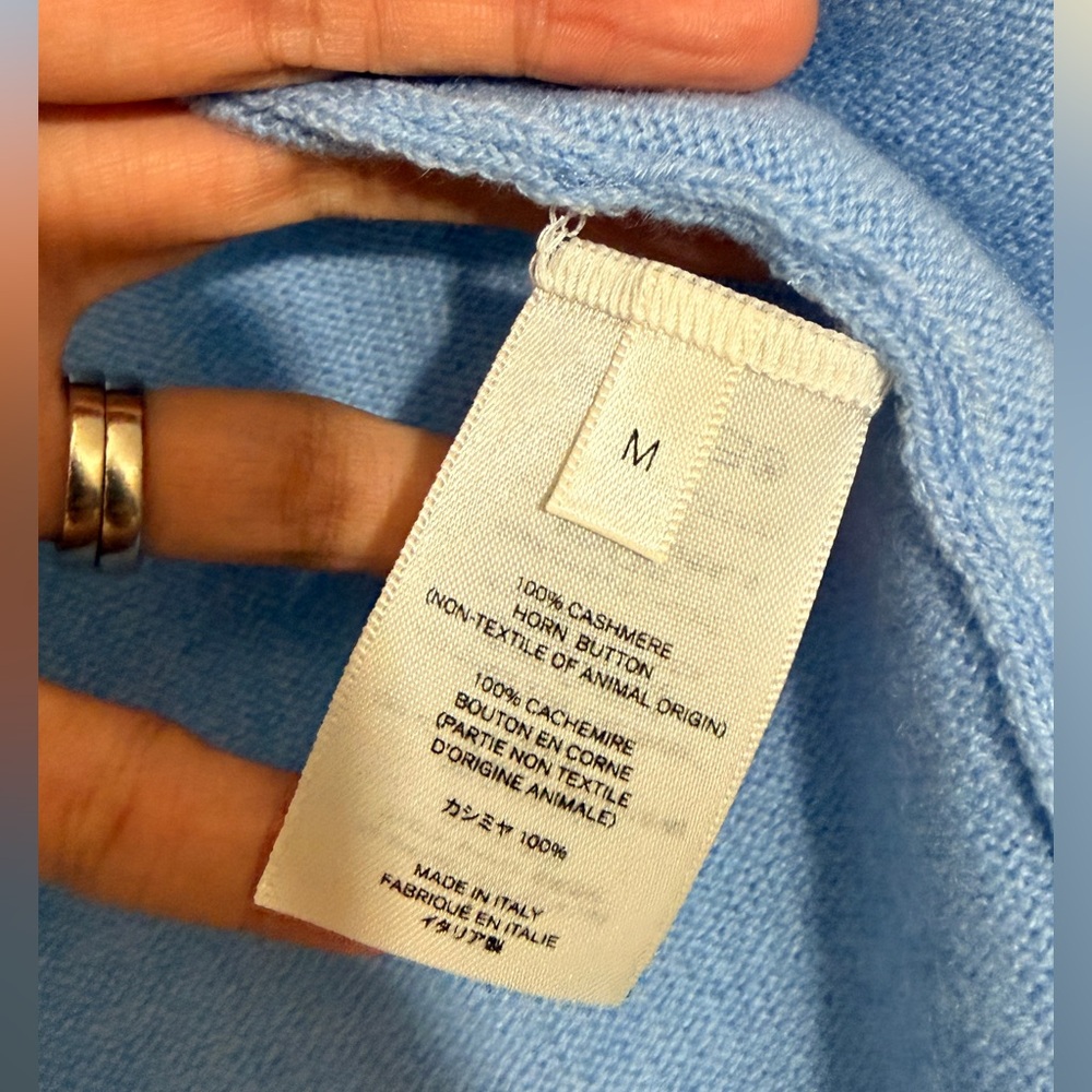 NWT THE ROW Annamaria Cashmere Cardigan Blue Medium - Picture 9 of 11